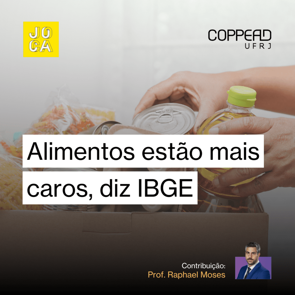 Alimentos estão mais caros, diz IBGE